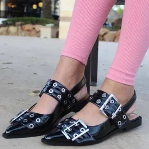 STEVE MADDEN GRAND AVE SANDAL BLACK PATENT - Picture 7 of 16